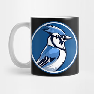 Blue Jay in a circular shape Mug